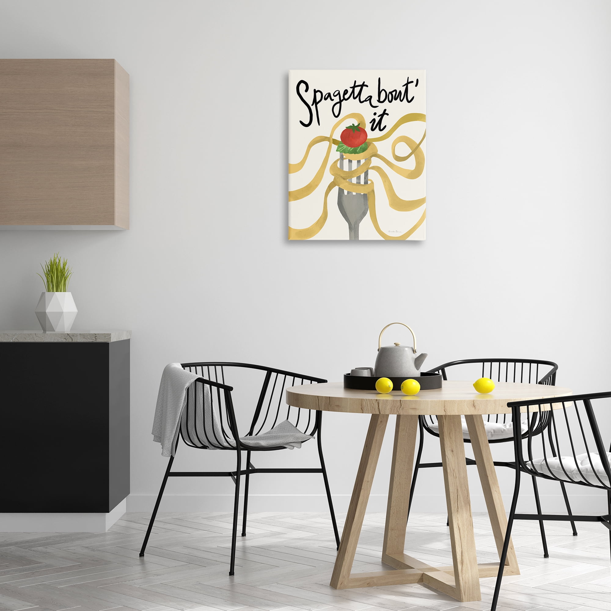 Stupell Industries Funny Spaghetti Phrase Food & Beverage Painting Gallery Wrapped Canvas Art Print Wall Art, 24 x 30