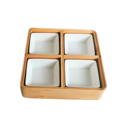 

Appetizer Divided Serving Tray for Party Home Office Parties 4 Dishes