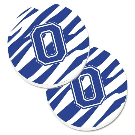 

Carolines Treasures CJ1034-OCARC Monogram Initial O Tiger Stripe Blue and White Set of 2 Cup Holder Car Coasters