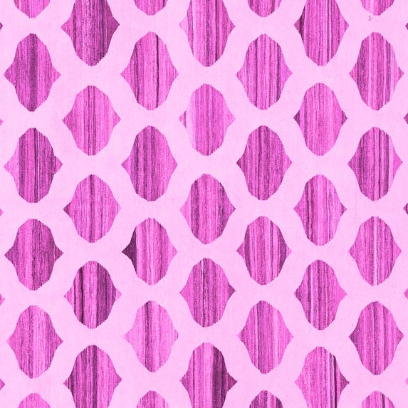 Ahgly Company Indoor Square Solid Pink Modern Area Rugs, 3' Square