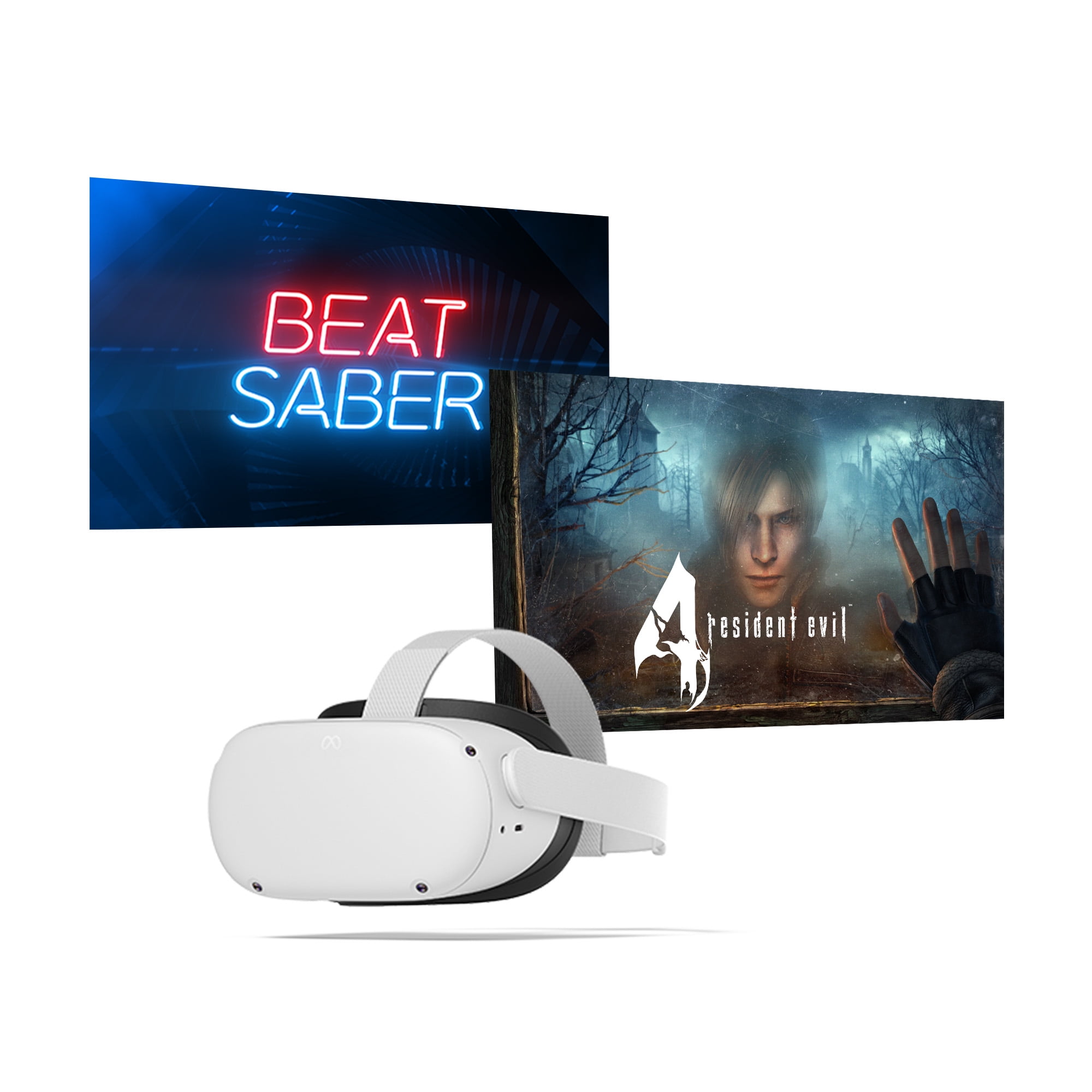 Meta Quest 2 128GB Advanced All-In-One Virtual Reality Headset with Resident Evil 4 and Beat Saber