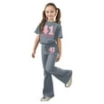 thumbnail image 3 of Gaexia Girls Tshirts and Pants Set,Girls Casual Fashion Outfit With Bow Short Sleeve Top and Long Pants Playwear Comfy Daily Wear Toddler Kids Two Piece Fashion Clothes,11-12 Years, 3 of 6