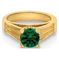 thumbnail image 4 of 14k Yellow Gold Ring with Dark Green Glass Stone Charm, 4 of 6