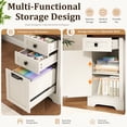 thumbnail image 3 of 69" Farmhouse L Shaped Executive Desk with File Cabinet & 3 Drawers, Large Rustic Computer Corner Desk with Charging Station, Storage File Drawer for Home Office, Workstation, 3 of 10