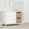 thumbnail image 1 of Commode 3 tiroirs avec paniers de rangement pour Enfants, fini Blanc solide, collection Cotton Candy de Meubles South Shore, 1 of 14