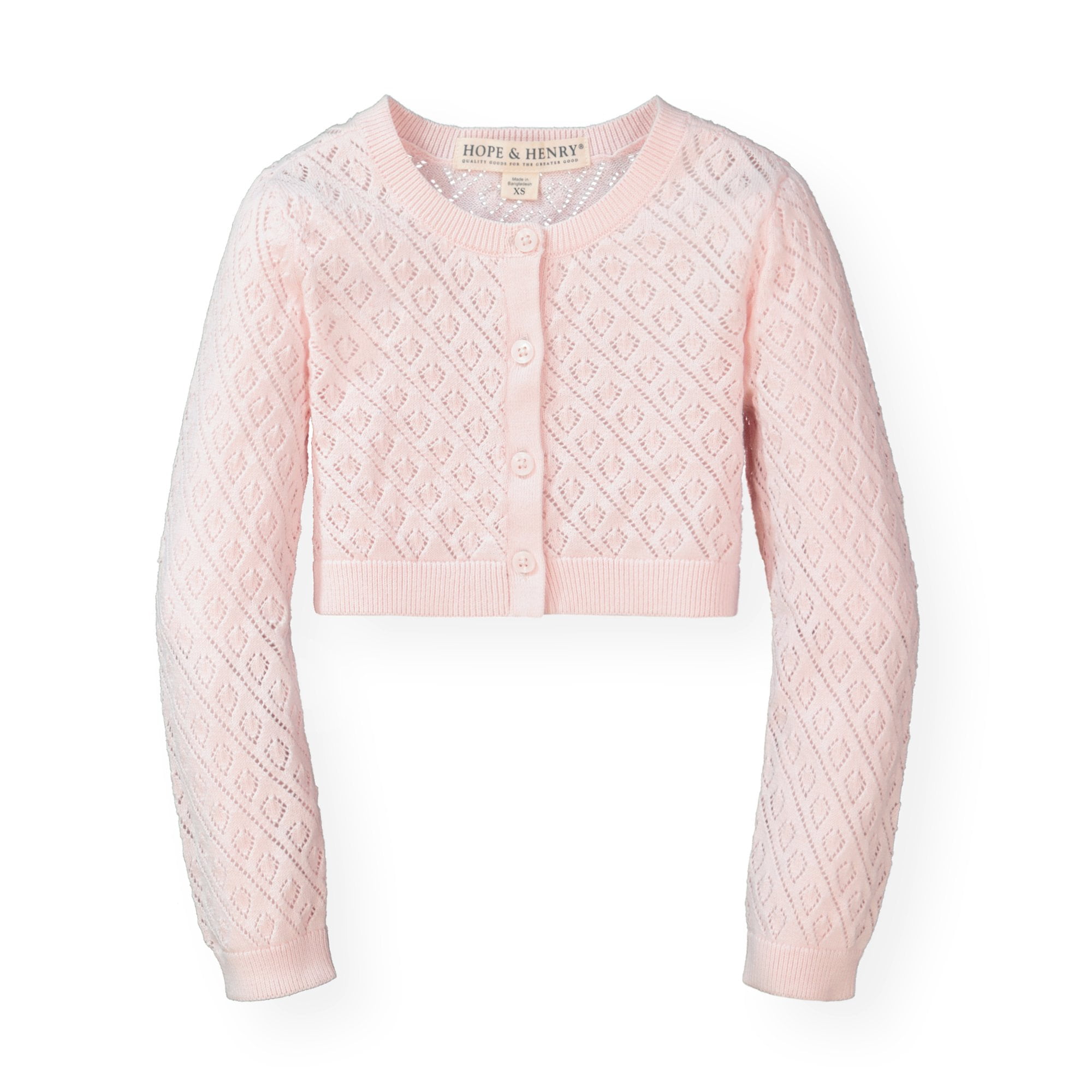 long pointelle cardigan