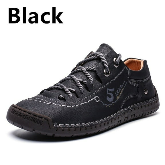 Men Fashion Leather Running Shoes Casual Walking Sports Outdoor Sneakers Tennis
