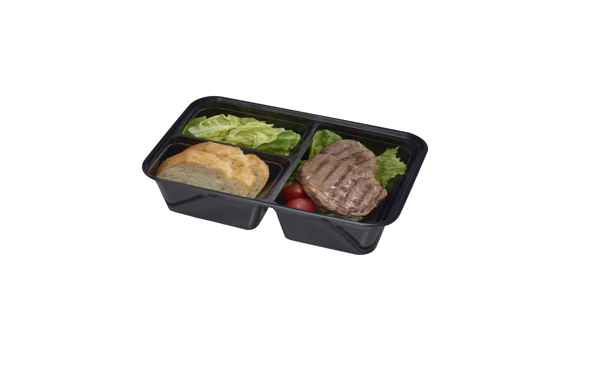12 Bulk Home Basic 10 Piece 3 Compartment BpA-Free Plastic Meal Prep  Containers, Black - at 