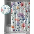 thumbnail image 3 of 60x72 Inch Shower Curtains for Bathroom Flower Eucalyptus Fabric Bath Curtain Decor Gradient Purple Green Farmhouse Leaf Waterproof Restroom Curtains Shower Set Accessories with 12 Hooks 60 Inch, 3 of 6