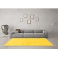 thumbnail image 3 of Ahgly Company Machine Washable Indoor Square Solid Yellow Modern Area Rugs, 7' Square, 3 of 4