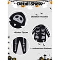 thumbnail image 3 of Usaibhir Boys Girls Halloween Skeleton Costume Unisex Comfy Zip Up Jumpsuit Skull Hoodie Cosplay Outfit for Kids 3-12T, 3 of 10