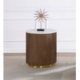 thumbnail image 2 of Coaster Jason Round White Marble Top Drum Base Side End Table in Honey Brown, 2 of 6