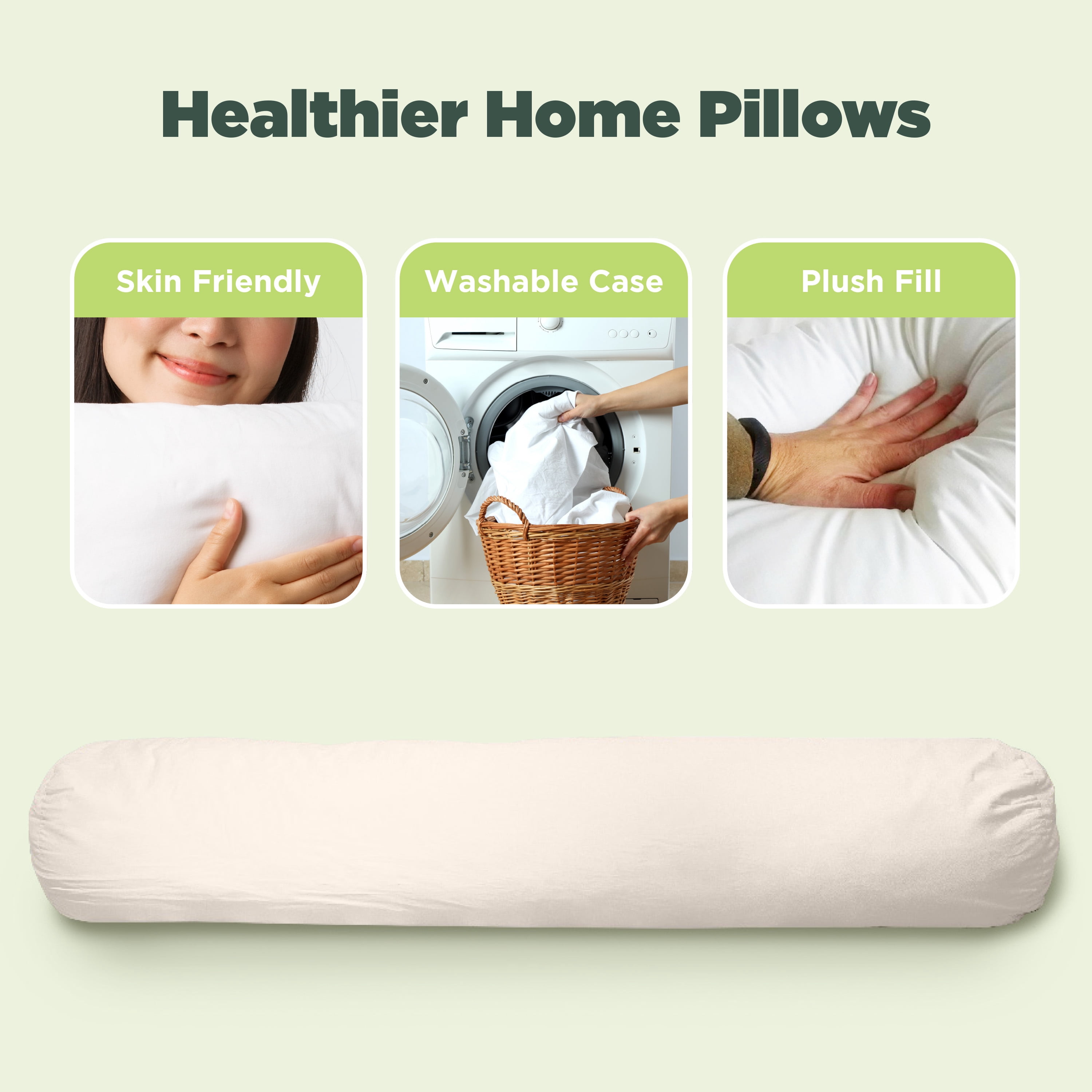 Kapok Body Pillow - Eco-Friendly Cotton Bolster Pillow for Deep Sleeping - Sleeping Bean 60"