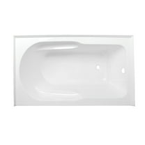 60 Inch Acrylic Alcove Tub - White Bathtub with Anti-Skid & Right Drain - HomeStock Luxury Bath