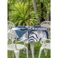 thumbnail image 3 of Outdoor Tablecloth with Umbrella Hole for Patio/Picnic/Party/Camping, Coastal Shell Navy Blue Waterproof Table Cloth Round Cover Washable, Summer Ocean Shell Beach (Dia 54"), 3 of 9