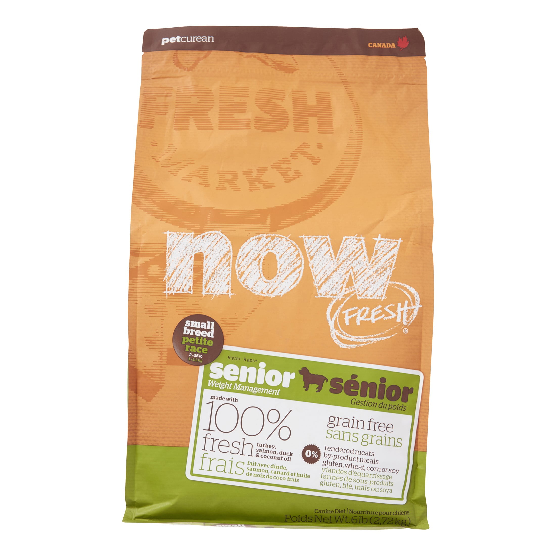 Petcurean Now Fresh Small Breed Senior Weight Management GrainFree Dry Dog Food, 6 Lb Walmart