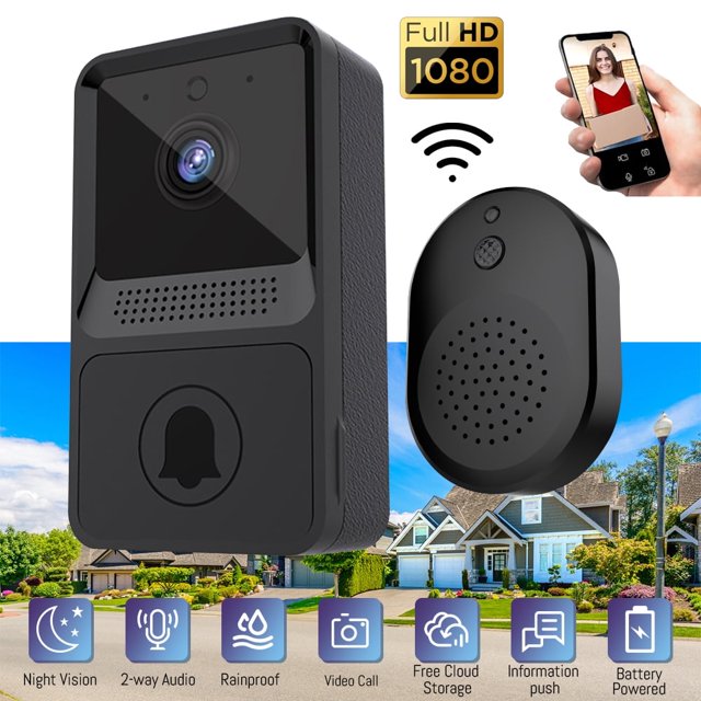 Smart Wireless WiFi Video Doorbell Phone Camera Door Bell Ring Intercom Security