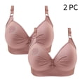 thumbnail image 2 of Timegard Soutiens-gorge Sans Fil pour Femmes 2 Pcs Froncés Maintien Complet Bretelles Ajustables Confortables Quotidiens Soutiens-Gorge pour Aînées, 2 of 7