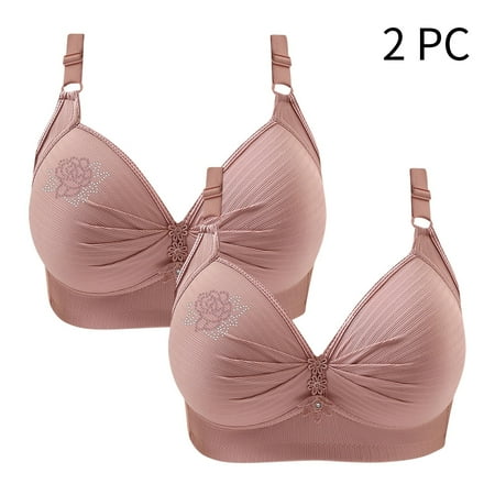 Xdegoge Refund On My Order Wireless Bras for Women 2 Pack High Support Bras Plus Size Casual Full Coverage Bras Breathable Adjustable Strap Ladies Bras Lingerie Clearance Walmart Plus Membership