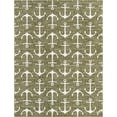 thumbnail image 3 of Unique Loom Outdoor Coastal Collection Area Rug - Ahoy (9' x 12' Rectangle Green/Ivory), 3 of 7