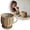 Khaki, variant on Coffee Mug Cup Shaped Organizer With Handle Handwoven Style Storage Container Durable Storage Box For Living Rooms Bedrooms(Khaki-18X17.5Cm)