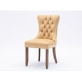 thumbnail image 5 of Set of 2 Dining Chairs Leisure Padded Chair, Tufted Solid Wood Velvet Upholstered Dining Chair with Nailhead Trim& Ring Pull for Kitchen, Living Room, 5 of 8