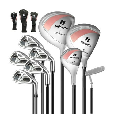 Resenkos Golf Carry Bag Set ,Golf Cart Bag Set,Women's 9 Pieces Complete Golf Club Set-Pink