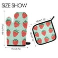 thumbnail image 2 of Yayeee Oven Mitts and Pot Holder Set of 4 Heat Resistant Kitchen Gloves Baking Hot Pad, Red Strawberry, 2 of 5