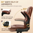 thumbnail image 5 of COOLHUT Leather Office Chair, Big and Tall Office Chair 400LBS Wide Seat Ergonomic Computer Desk Chair High Back Executive Leather Chair Adjustable Task Chair Lumbar Back, Dark Brown, 5 of 10