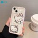 thumbnail image 2 of Sanrio Ins Hello Kitty-funda de teléfono con borde rosa para Iphone 15, 14, 13, 11, 12 Pro Max, X, XR, XS, Y2k, regalo transparente de silicona anticaída, 2 of 3