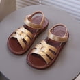 thumbnail image 7 of Girls Retro Open Toe Beach Sandals Woven Design Soft Comfortable Sole Versatile Stylish Casual Footwear For Kids Daily Summer Wear Gold 28, 7 of 7