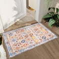 thumbnail image 3 of Haperlare Boho Distressed Area Rug Low Pile Non-Slip Moroccan Trellis Rug Indoor Floor Carpet for Living Room, 2' x 3' Orange, 3 of 7
