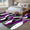 thumbnail image 4 of Modern Geometric Area Rugs 5'x7', Washable Small Throw Rugs for Laundry Room Playroom, Abstract Minimalist Lines Purple Black Indoor Outdoor Rug Non-Slip Low Pile Carpet Runner Reversible Floor Mats, 4 of 8
