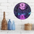 thumbnail image 3 of Yayeee 10" Wall Clock Battery Operated Quartz Round Silent Non-Ticking Home Decor, Pink Neon Road, 3 of 6