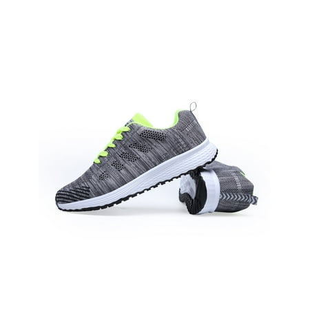 

Fangasis Womens Breathable Running Shoe Round Toe Lightweight Sneaker Jogging Comfortable Athletic Shoes Gray Green 8.5