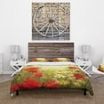 thumbnail image 2 of Designart 'Grunge Background with Red Poppies' Country Duvet Cover Set, 2 of 4