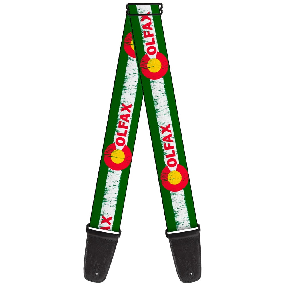 Buckle-Down Guitar Strap, Colfax Green Stripe Weathered, 2 Inches Wide