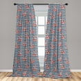 thumbnail image 5 of Ambesonne Floral Curtains, Anchor Striped Backdrop, Pair of 28"x63", White Blue and Red, 5 of 5