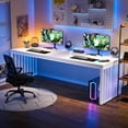 thumbnail image 3 of Tribesigns 78.74" Extra Long Computer Desk 2 Person Desk, Double Long Desk with Heavy Duty Metal Frame for Home Office, White, 3 of 7