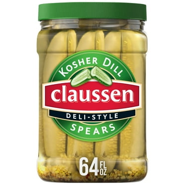Claussen Deli-Style Kosher Dill Pickle Spears, 64 fl. oz. Jar, No Spice