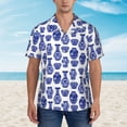 thumbnail image 2 of Fotbe Blue Vases Camisa Hawaiana para Hombre Unisex – Camisa Casual de Verano con Botones de Manga Corta de Algodón y Lino,Small, 2 of 7
