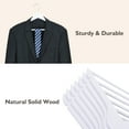 thumbnail image 4 of Edergoo White Wooden Hangers 30 Pack, Natural Solid Wood Hangers with Smooth Finish, Non-Slip Pant Bar & 360° Swivel Hook, 4 of 7