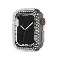 thumbnail image 6 of Bling Double-Rows Rhinestone Bumper Case for Apple watch 42/44/45/46/49mm,Diamond Protective Cover for Women,Hard PC Frame Protector for iWatch Series 10 9 8 7 6 SE 5 4 3 2 1 Ultra,Clear, 6 of 7