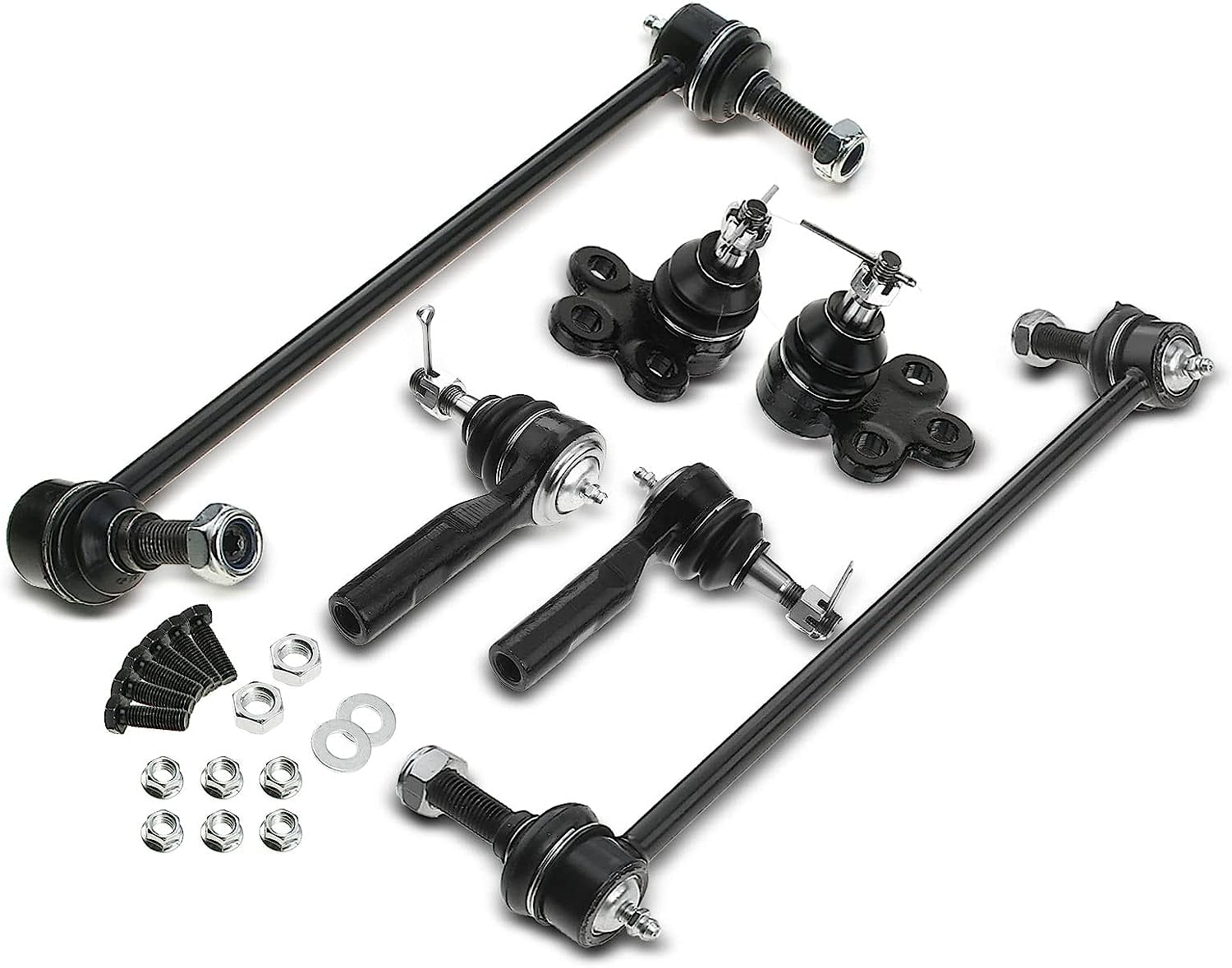 PartsW - 11 Pc Front & Rear Suspension Kit Upper Control Arms, Outer & Inner Tie Rod Ends Center Link Sway Bars End Links Compatible 4wd Models