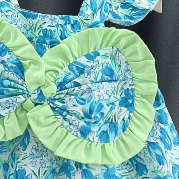 Vedolay Girl Dress Floral Girl Smocked Elastic Printed Dress Summer Casual Wear,Pink 18-24 Months