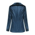 thumbnail image 3 of WTOBBY Women's Casual Solid Color Long Sleeve Suit Jacket, Fashion Blazer Style for Office or Daily Wear, Versatile Outerwear,Blue L, 3 of 5