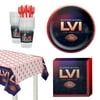 Party City Super Bowl Tableware Supplies for 18 Guests, Include Plates, Napkins, Cups, Utensils, and a Table Cover