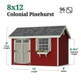 thumbnail image 3 of Little Cottage Co. 8x12 Colonial Pinehurst Shed with Operable Window, Outdoor Wood Storage Do-It-Yourself Precut Kit, 3 of 13