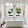 thumbnail image 4 of Hello Spring Tier Curtains 54 Inch Length, Easter Flowers Green Truck Floral Orange Plaid Cafe Short Curtains for Bathroom Over Sink, Small Kitchen Curtain Light Filtering Drapes 2 Panels 27.5"Wx54"L, 4 of 8