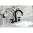 thumbnail image 4 of Kingston Brass FSC8930KNL Convergent Two-Handle 3-Hole Deck Mount Widespread Bathroom Faucet with Knurled Handle and Brass Pop-Up in Matte Black, 4 of 8